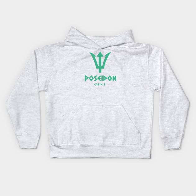 Poseidon symbol cabin 3 Kids Hoodie by maxtrology